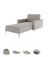 Recamiere / Chaiselongue / Sofa mit Bettfunktion – Grau