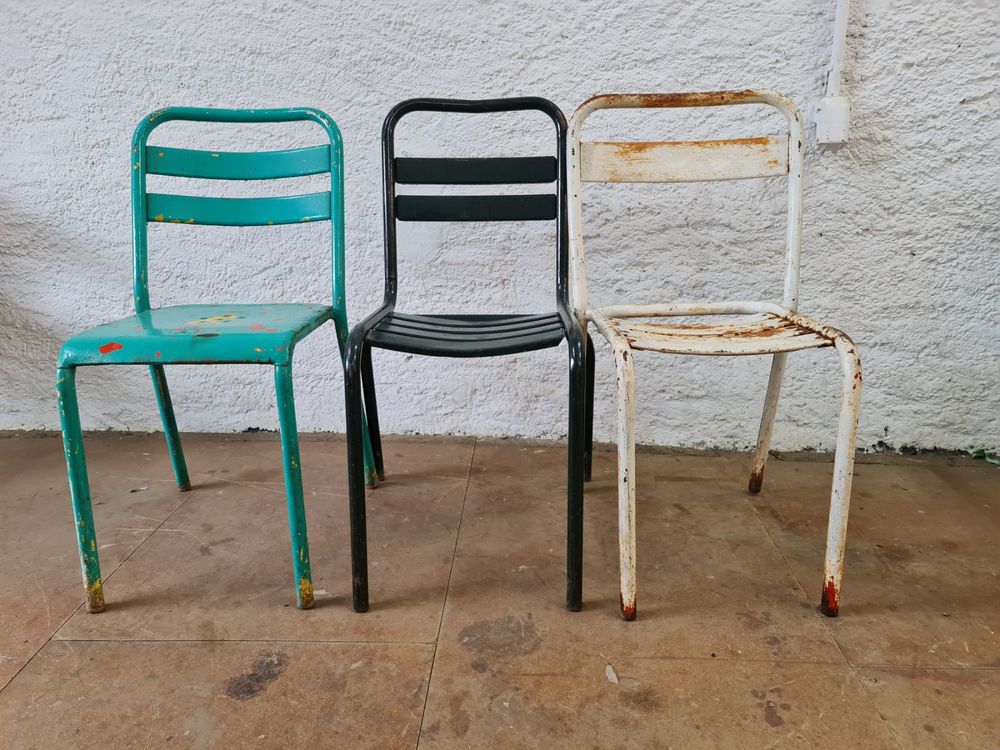 3er Set Vintage Metallstühle Gartenstühle Kaufen auf Ricardo