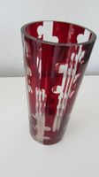 Rote Vase aus Glas, handgefertigt, Vintage, Top Zustand!