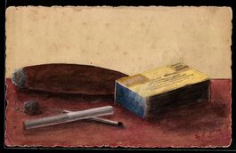 Handgemalt: Zigarette, Zigarre und Strei