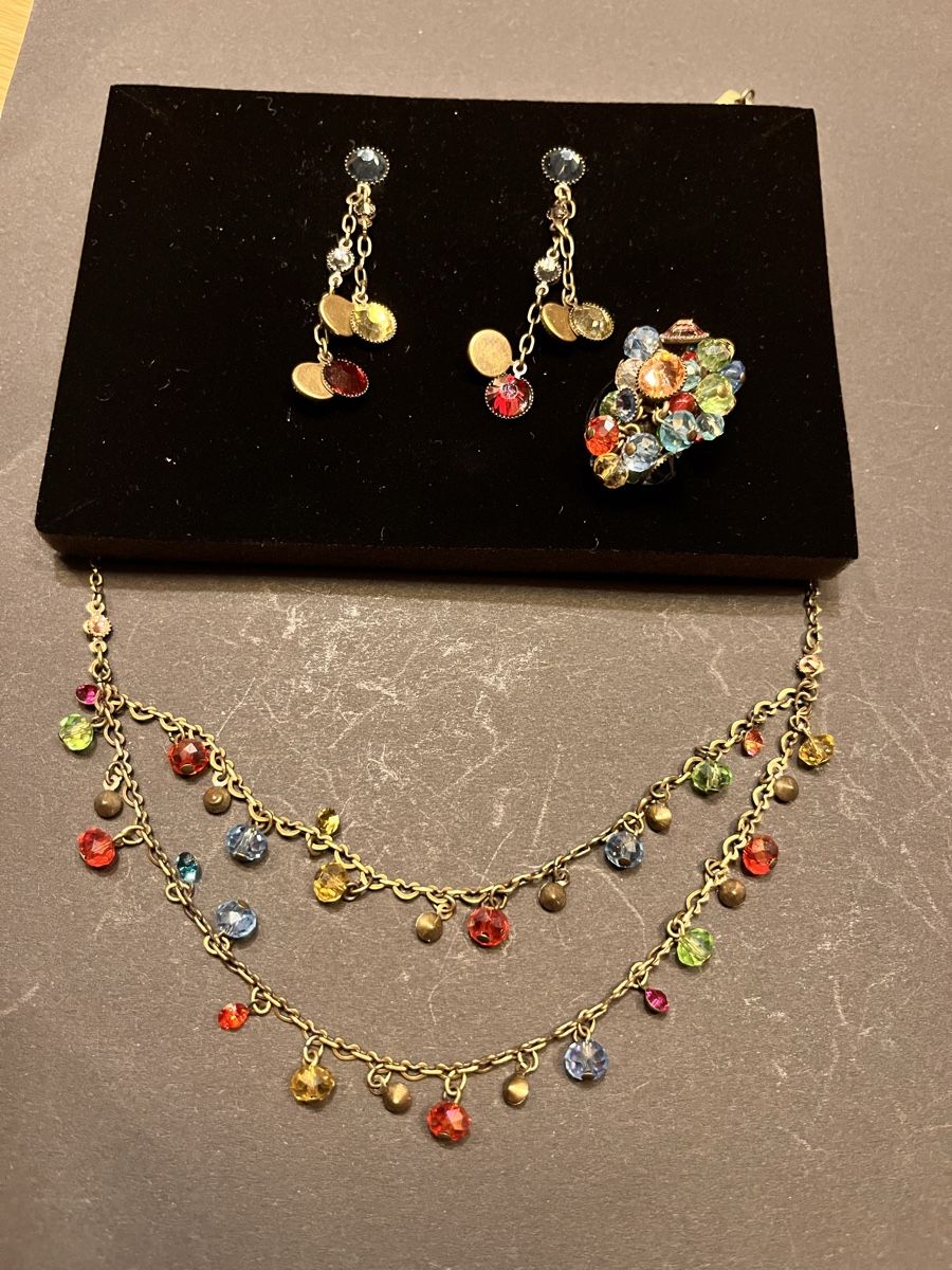 Ketten: Konplott Schmuckset, Kette, Ring, Ohrringe bunt Strass – Neu (gemäss Beschreibung) aus Breitenbach von Alice_xy