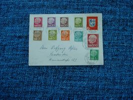 Saarland 1.1.1957 FDC Theodor Heuss Hoher KW