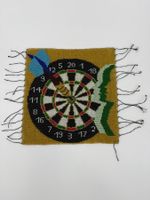 Perlen Dartscheibe Deko Bild, Handgefertigt, Vintage Stil