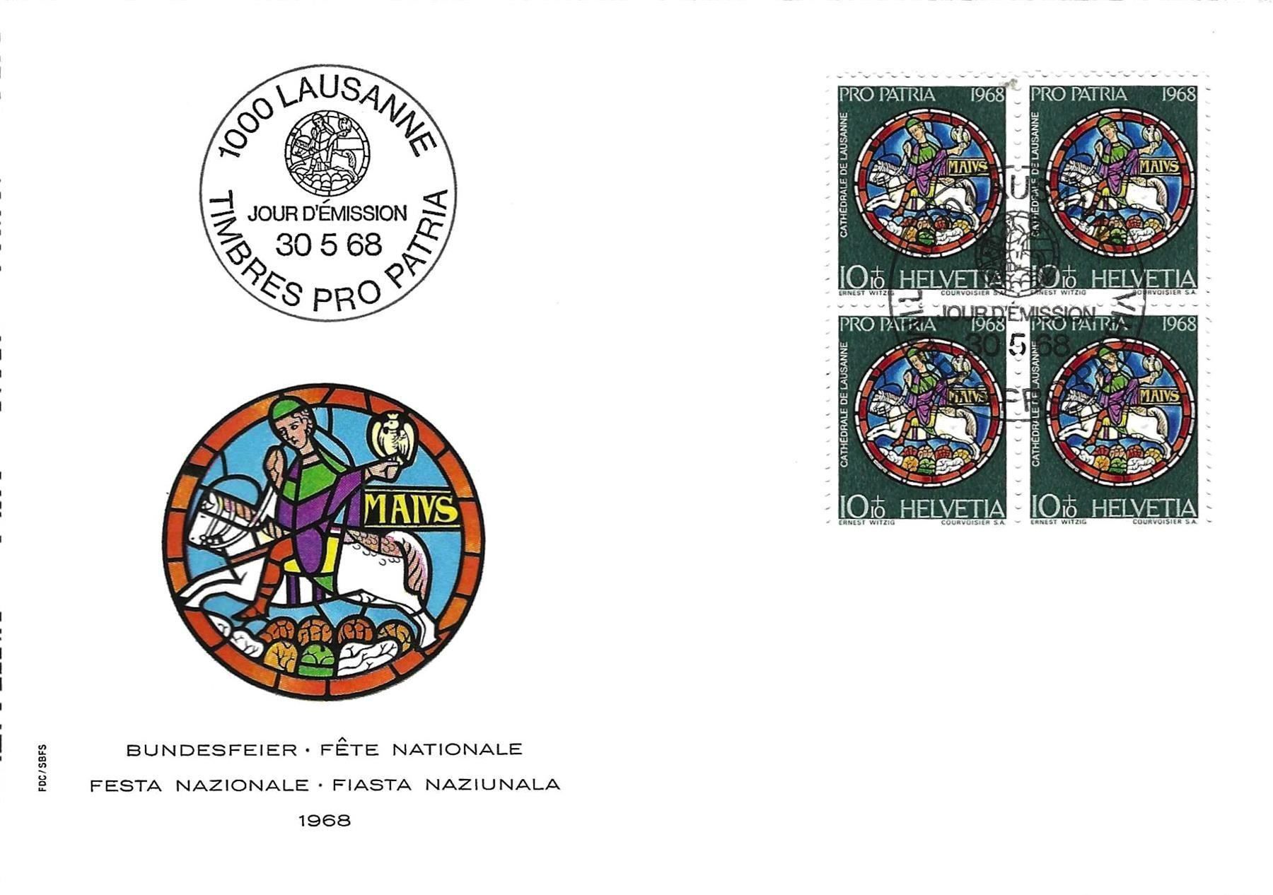 Tutti i francobolli: FDC Pro Patria  Viererblock 1968 – Usato da Koblenz venduto da Markenhimmel