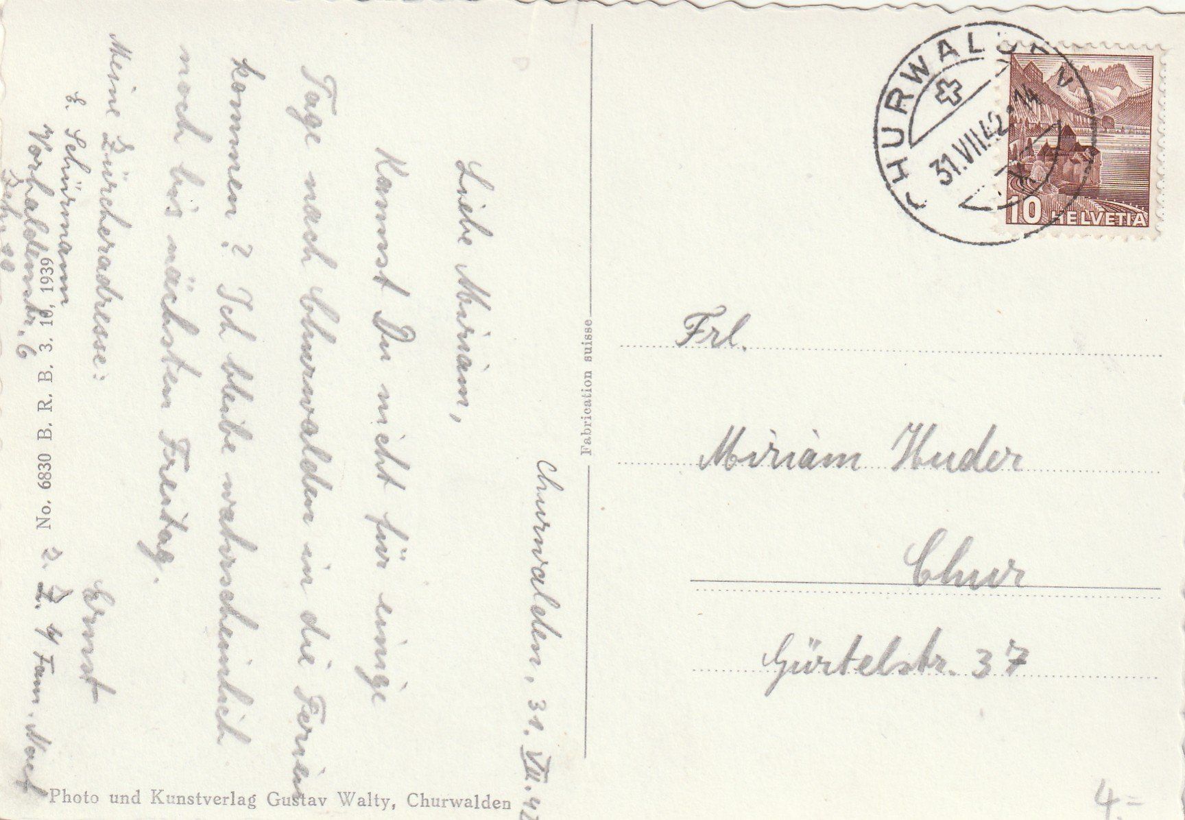 Cartoline postali: Churwalden – Usato da Rorschacherberg venduto da fratovi2 1