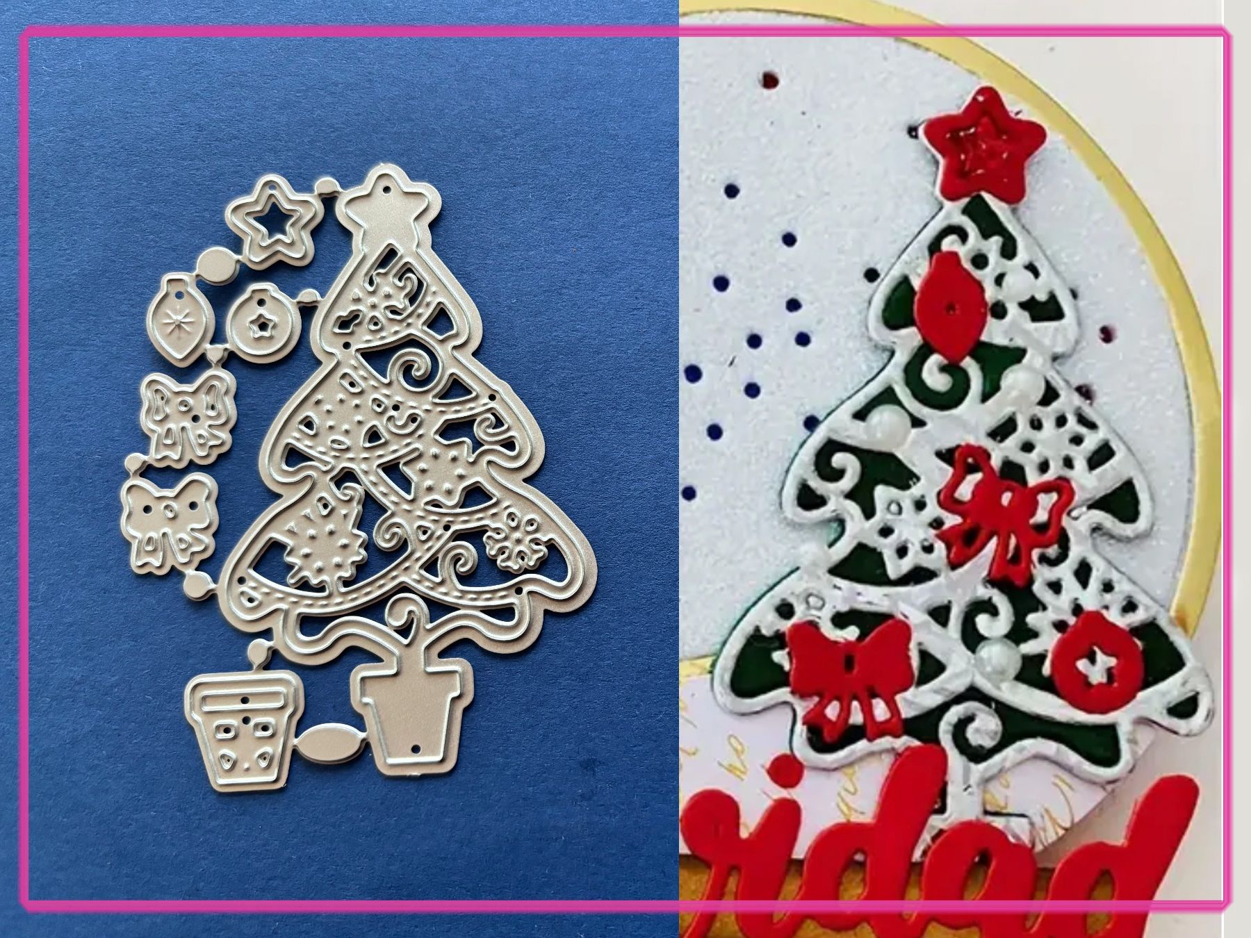 Sciablone: Weihnachtsbaum im Topf mit Schmuck - Stanzschablone – Nuovo e nell'imballaggio originale da Frenkendorf venduto da jazzplatten