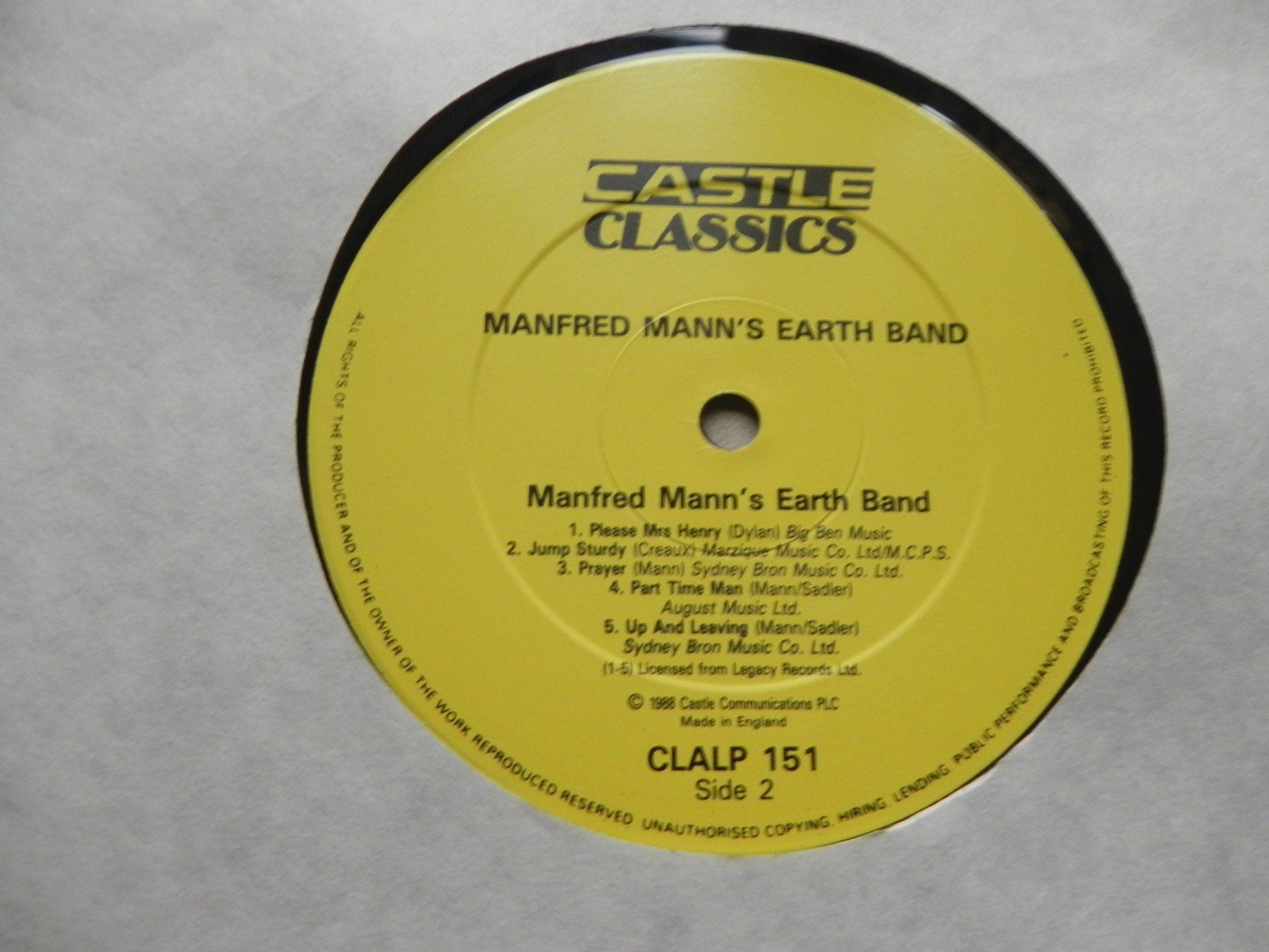 Schallplatten: LP Rock Manfred Mann`s Earth Band 1972 ? First Released – Gebraucht aus Siebnen von krimsie 4