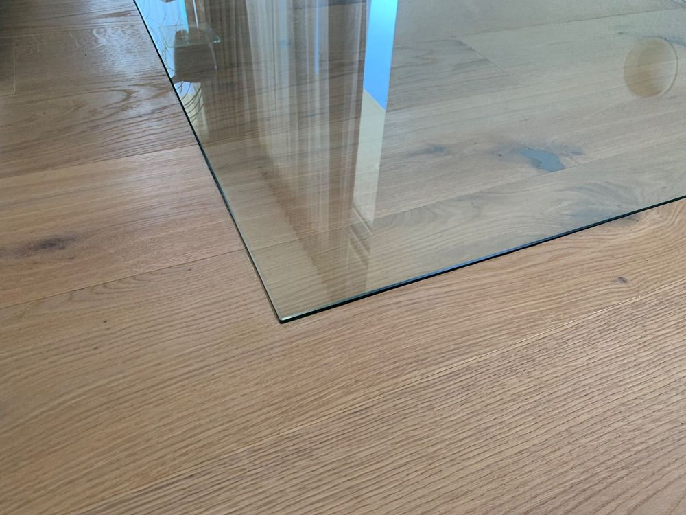 Saisonplatte Glasbodenplatte – 2-teilig (Grund+Vorlegeplatte) ESG 6 Mm Mit Polierter Kante – Für Kamin & Ofen