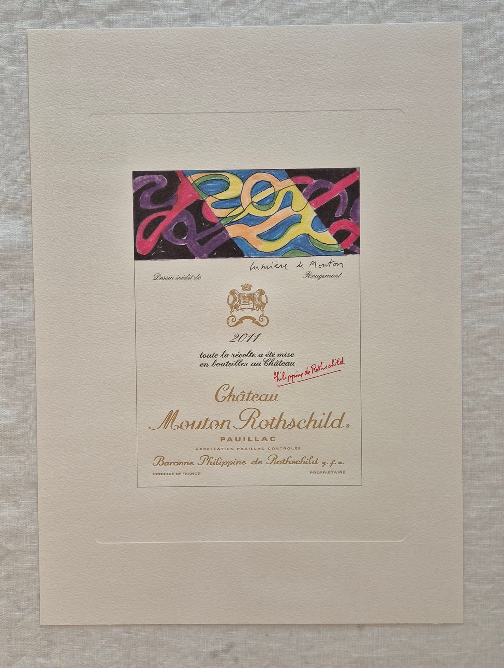 Grafica & Litografie: Mouton Rothschild 2011, Litho Rougemont – Usato da Luzern venduto da Louis-XVI 1