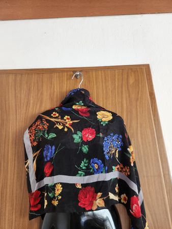 Foulard soie Codello  vintage imprimé fleurs 