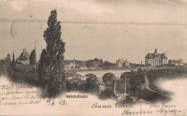 Antike Ansichtskarte Serrières NE, mit Stempel 1902