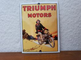 Emailschild Triumph Motors Motorcycle Emaille Schild Reklame