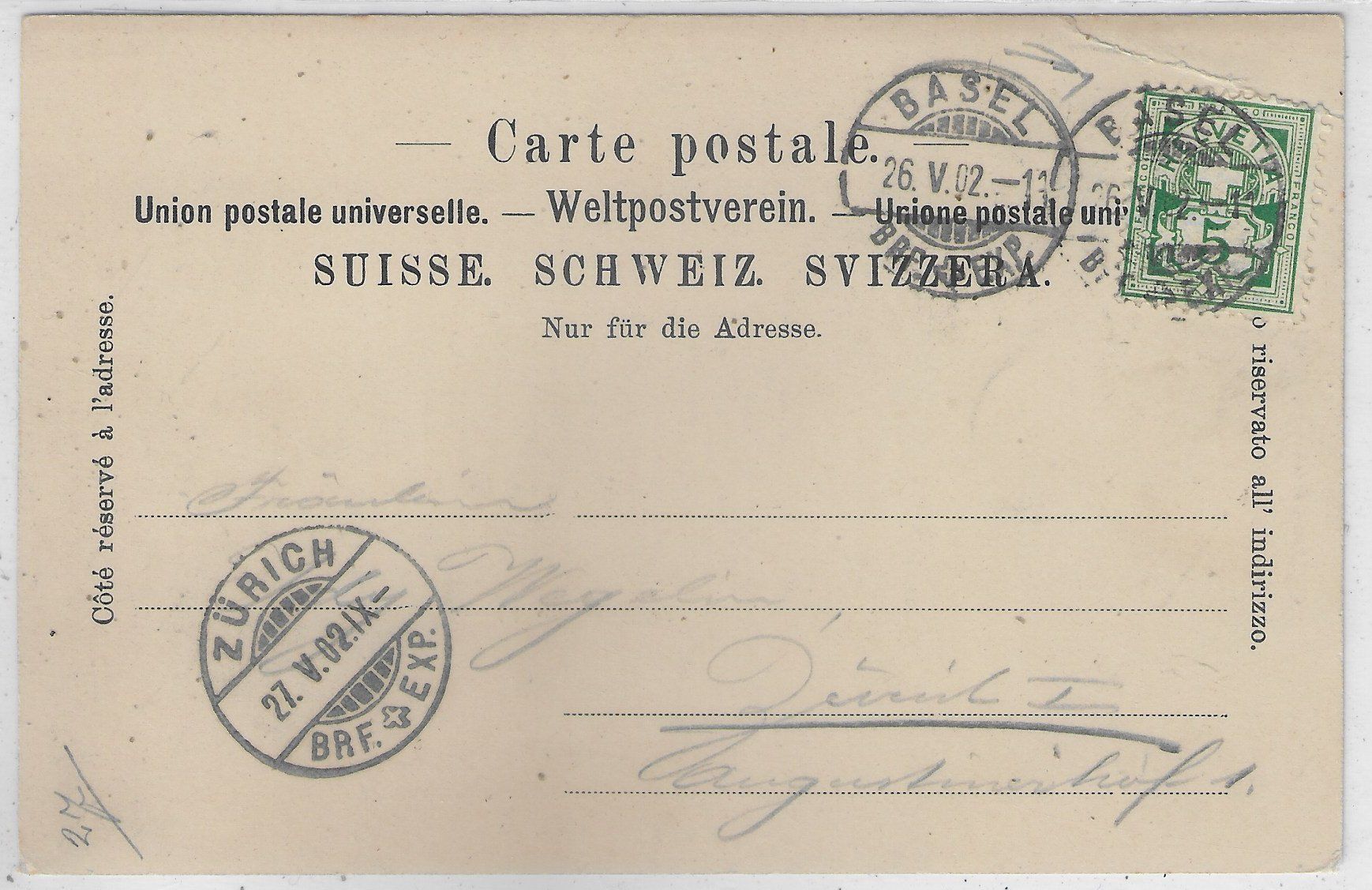 Cartoline postali: Eilgruss - Basel - Münster und Pfalz – Difettoso da Ettingen venduto da Kartenplanet 1