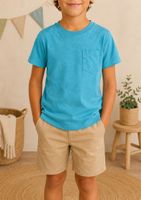 T-SHIRT ENFANT BLEU AVEC POCHE