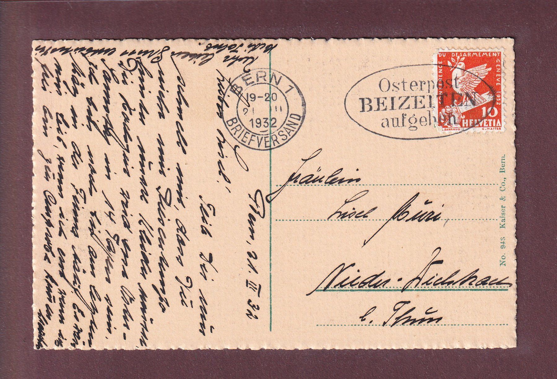 Ansichtskarten: BERN - Münster - 1932 – Gebraucht aus Pully von nicecards 1