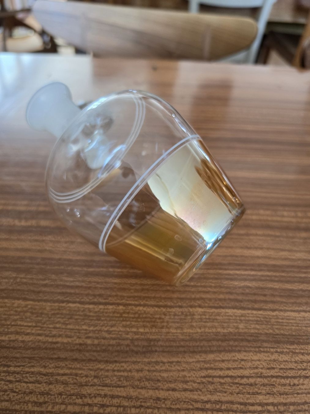 Bottiglie: Parfumflakon Glas bernsteinfarben mit Schliffstopfen antik – Usato da Mettlen venduto da elios0888 8