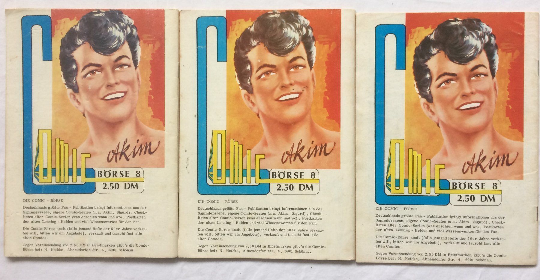 Fumetti: AKIM - Hefte - Nr.2/3/5 – Usato da Schaffhausen venduto da durruti 8