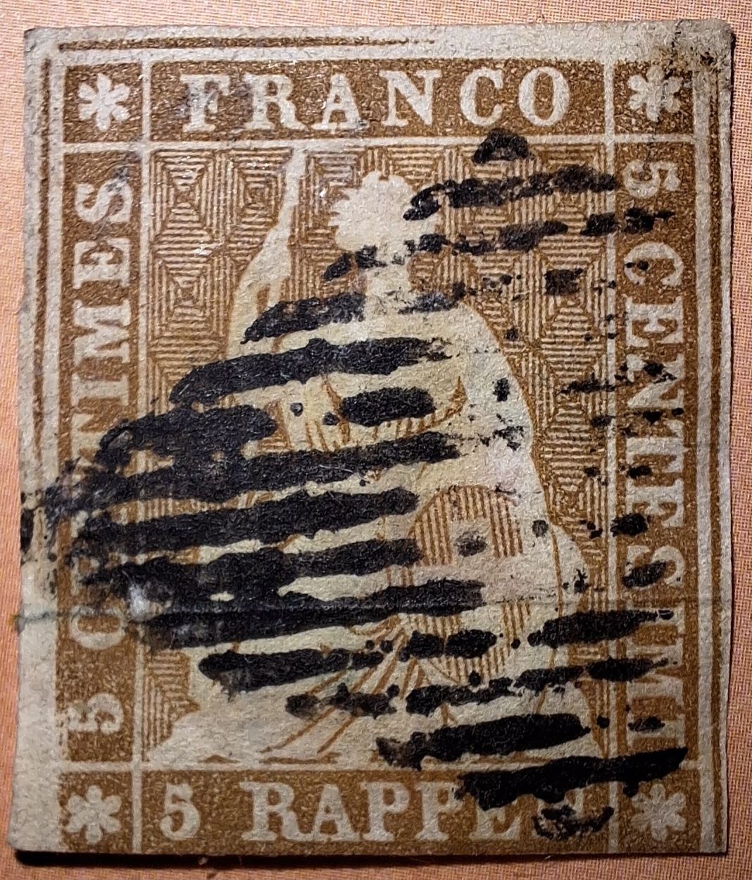 Tutti i francobolli: Strubel 22A3.a mit Befund Kat. 200.- – Usato da Balgach venduto da SIMEON27