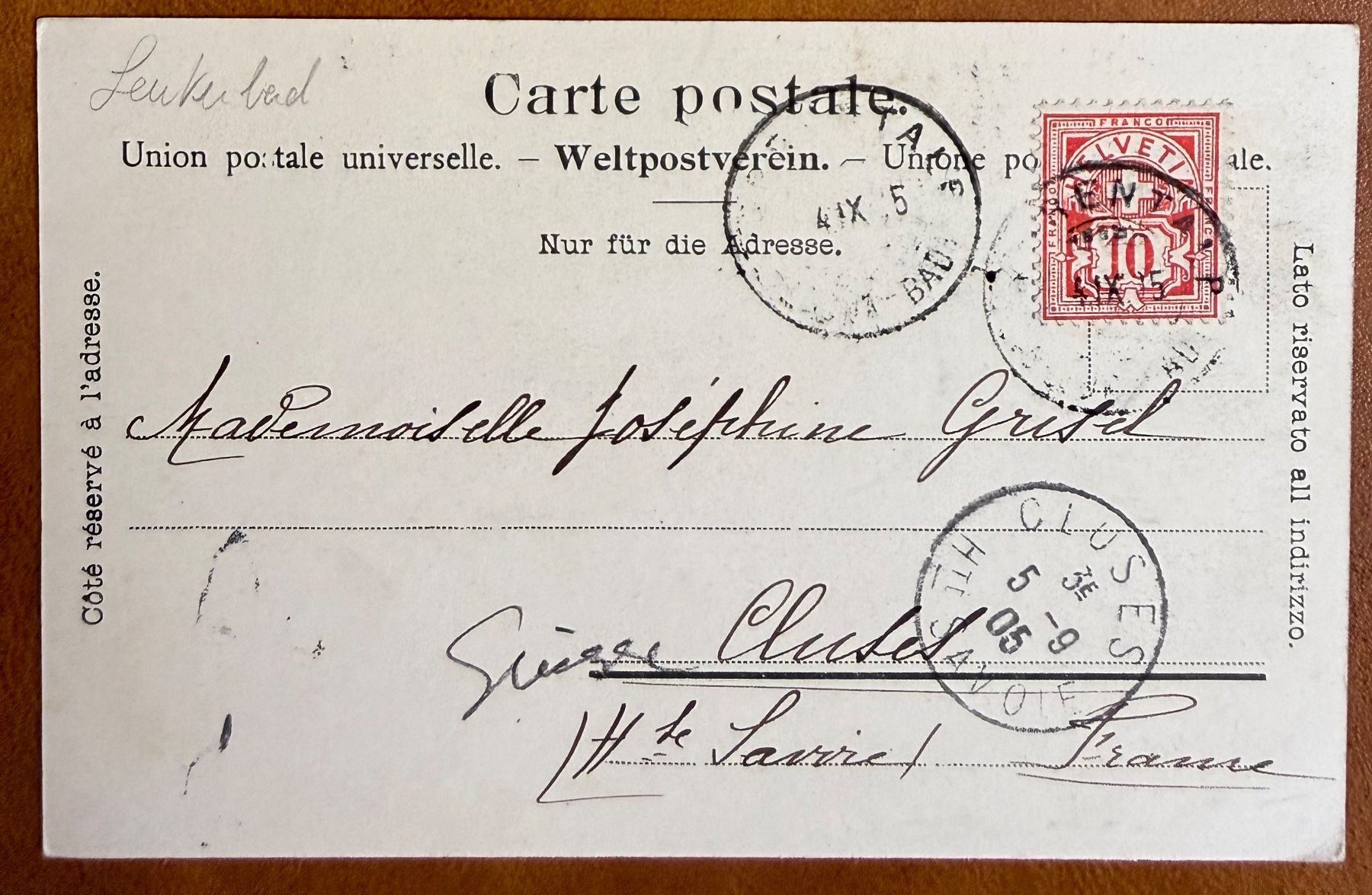 Cartoline postali: Leukerbad - Hotel Torrenthorn 1905 – Usato da Lutry venduto da Ediego 1