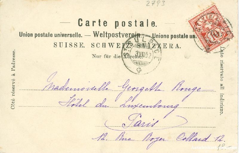 Cartoline postali: Fleurier - Place du Marché + 1902 – Usato da Emmenbrücke venduto da teestube 1