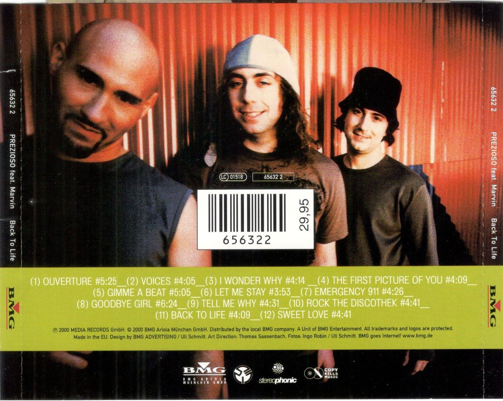 CD: Prezioso Feat. Marvin CD Back To Life – Usato da St. Margarethen TG venduto da Smiley-Face 1