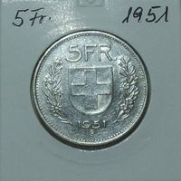 5 Franken 1951 Silber