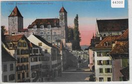 Rapperswil - Marktplatz und Burg - Litho