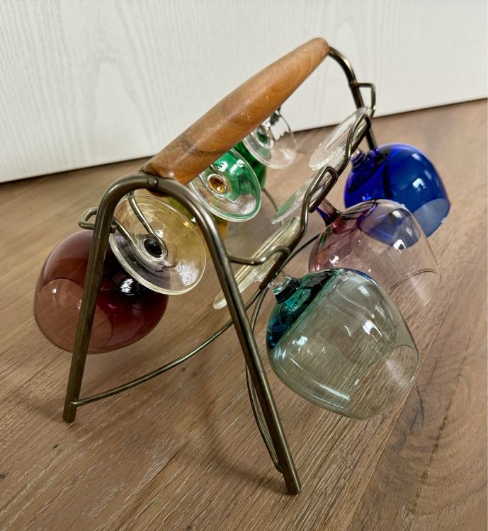 50er Jahre Gläser im Ständer Rockabilly vintage Glas | Kaufen auf Ricardo