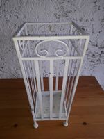 Schirmständer - Kübel * Blumentopfhalter * Metall * weiss