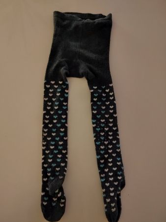 Winterliche Strumpfhose mit Herzen, Grösse 86/92