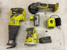 Ryobi Akku Winkelschleifer Sabelsäge Exzenterschleifer 4.0 A
