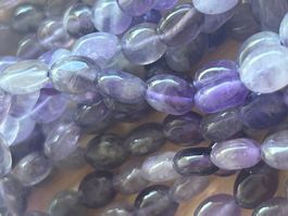 Strang echte Amethyst oval 6 x 8 mm