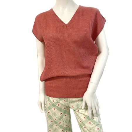Debardeur Weste Pullunder Gr. S/M terracotta VINTAGE 1960s