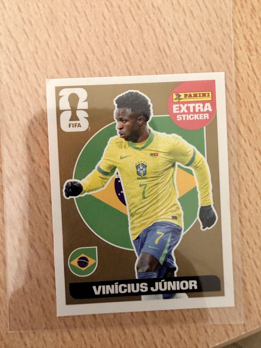 Panini Carte collezionabili: Panini FIFA 2026 Extra Sticker GOLD Vinicius Junior – Nuovo e nell'imballaggio originale da Zürich venduto da jas_z5xb