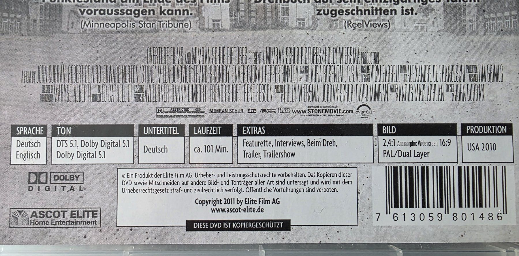 Tutti i DVDs: DVD / Stone - Robert DeNiro – Usato da Oetwil am See venduto da fineli2 1
