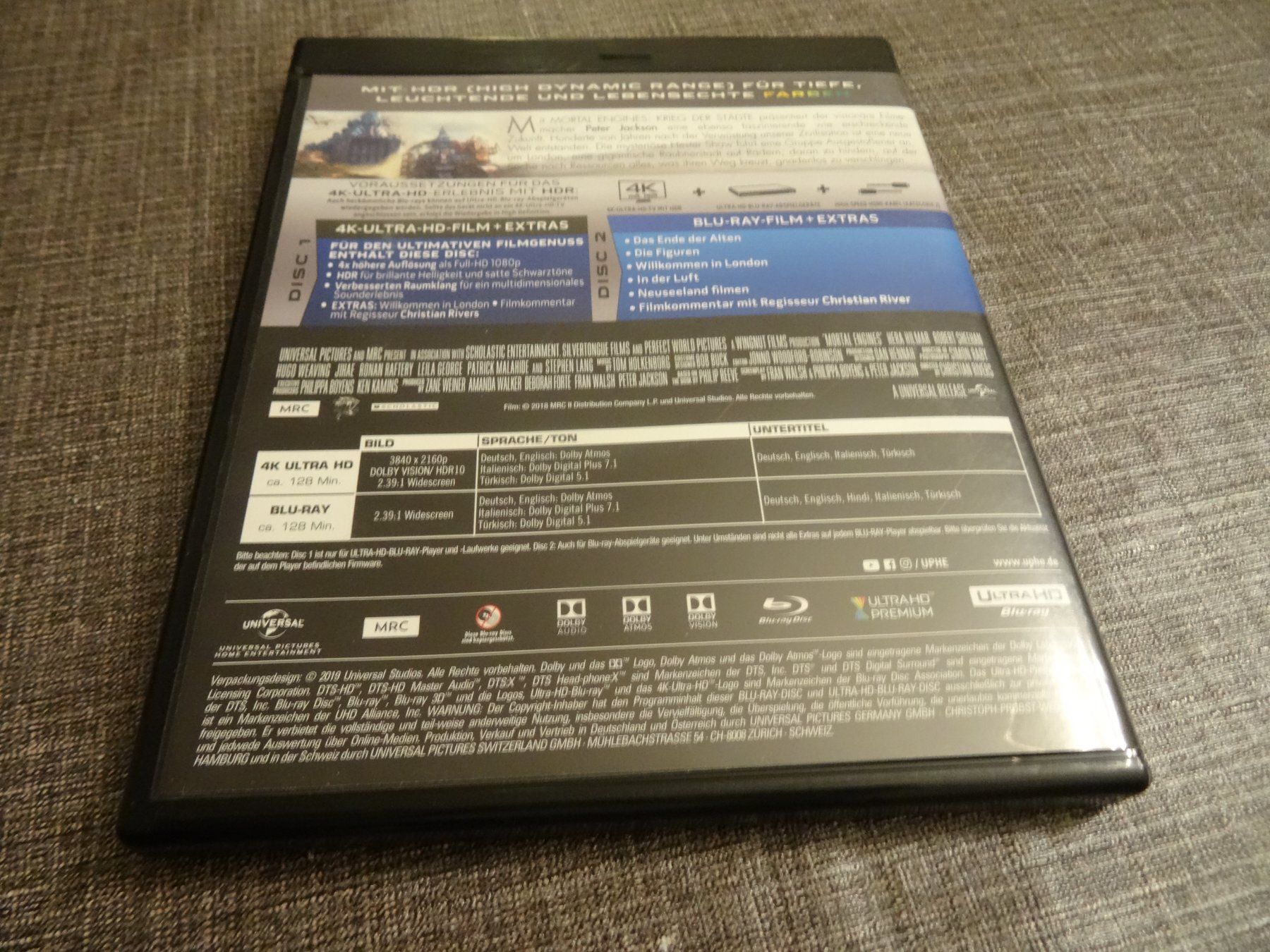 Alle DVDs: Mortal Engines 4K UHD + Blu-Ray – Gebraucht aus Olten von Disc-Verkauf 2