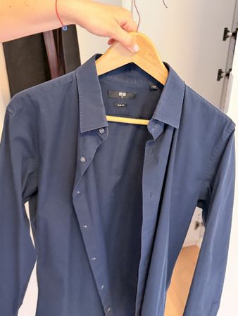 Herren Hemd UNIQLO Slim Fit Dunkelblau Groesse M
