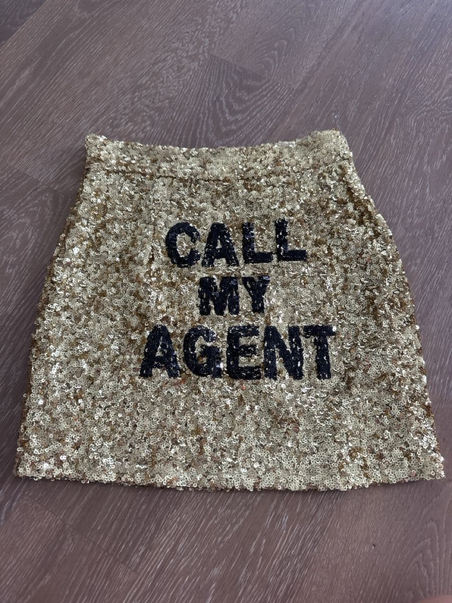 Röcke: Jupe paillettes dorées "CALL MY AGENT" taille S – Neu (gemäss Beschreibung) aus Corseaux von zetajones01
