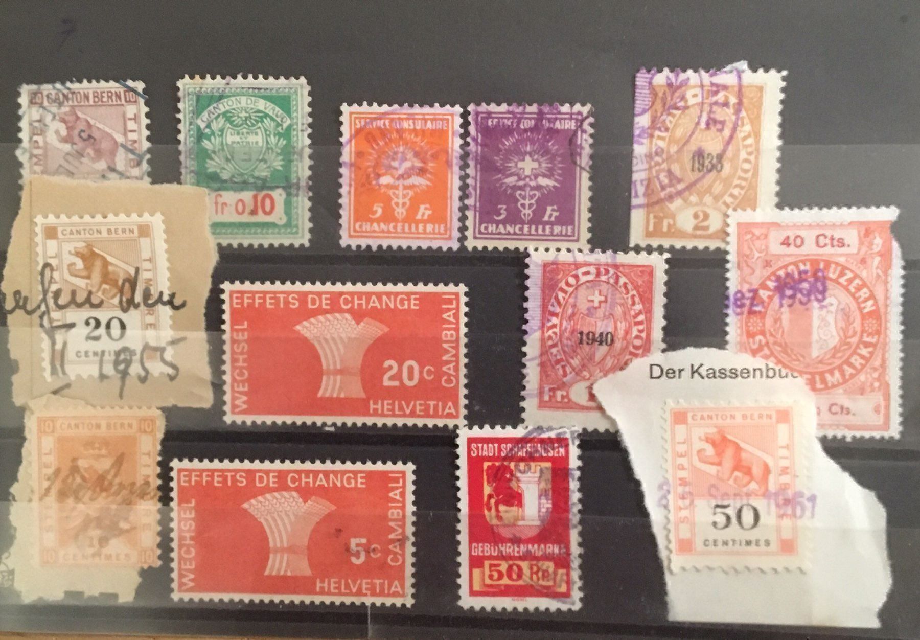 Alle Briefmarken: Steckkarte Fiskalmarken – Gebraucht aus Hunzenschwil von zibu88