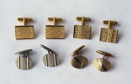 4 Paar Vintage Manschettenknöpfe Metall