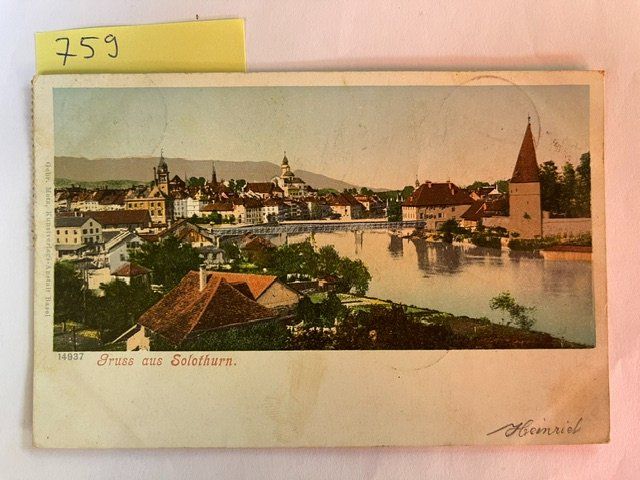 Cartoline postali: Gruss aus Solothurn, 1900 mit Stempel – Usato da Niederwil AG venduto da dahu75
