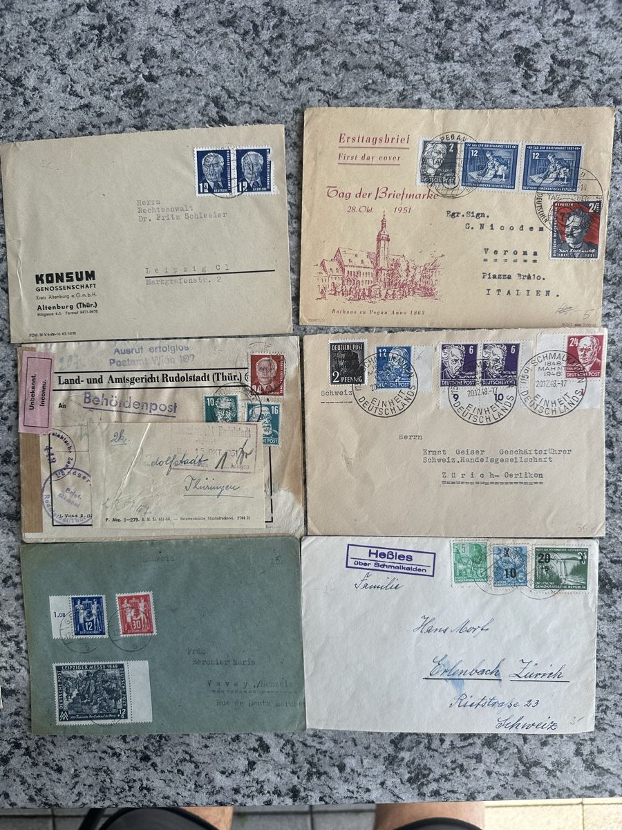 Tutti i francobolli: 43 Briefe meist ech gelaufen DDR – Usato da Wettingen venduto da Phibras