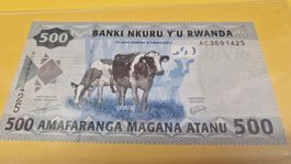 Ruanda 500 Francs 2013  Banknote, Afrika, Kuh, selten