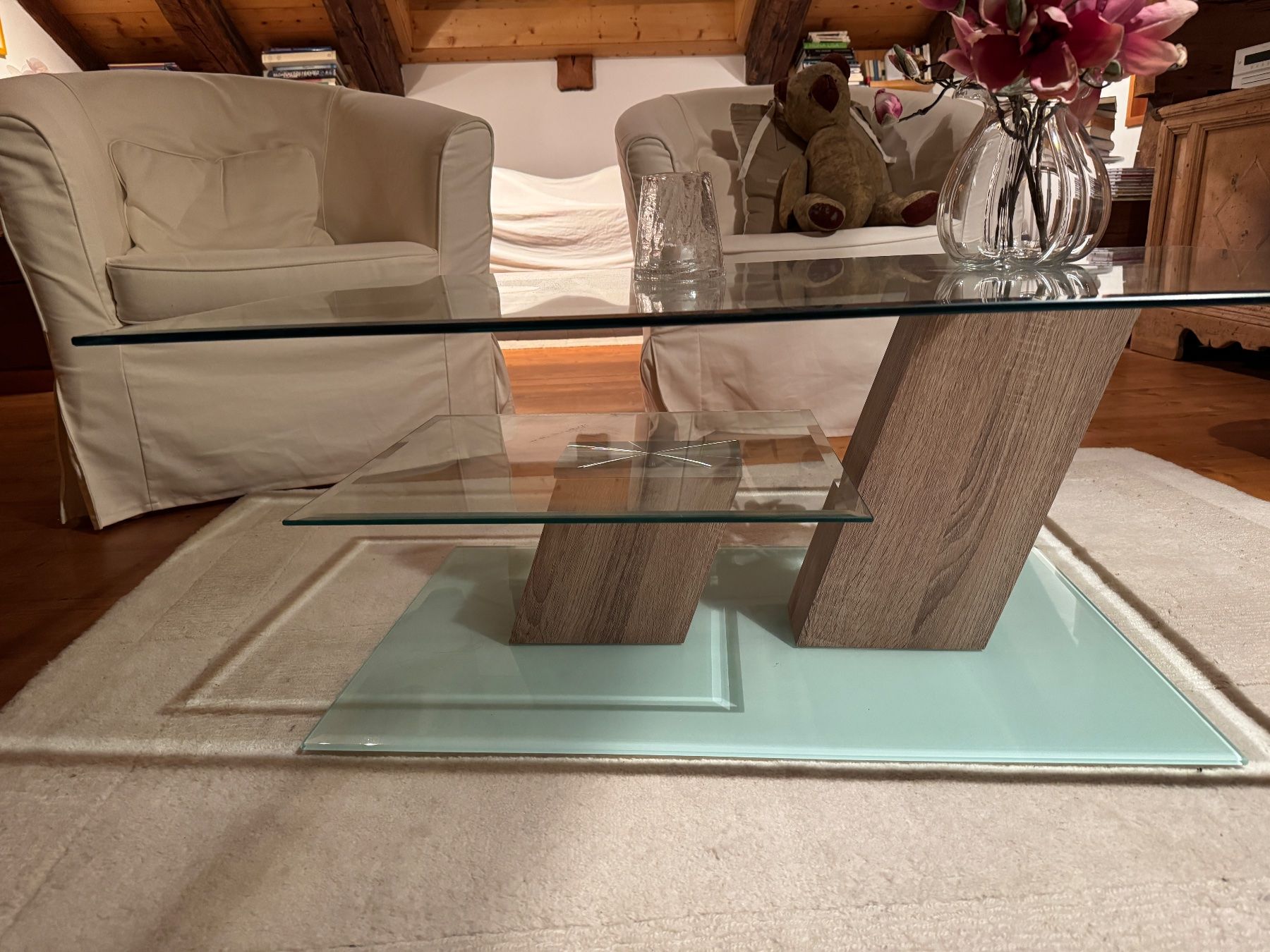 Bicchieri: Couchtisch elegant auf 2 Glasebenen – Usato da Zumikon venduto da Camcam5678