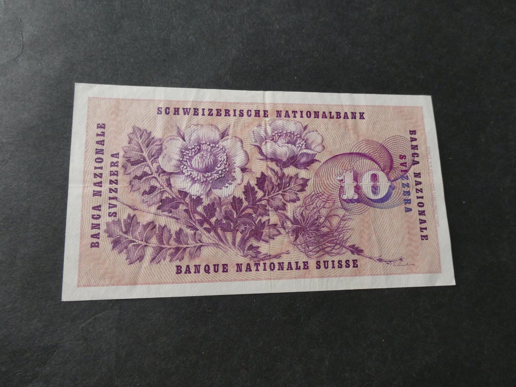 Banconote: Schweiz 1955, 10 Franken – Usato da Hinterforst venduto da Rohusri 1