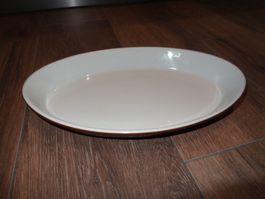 Plat à gratin ovale brun et blanc occasion