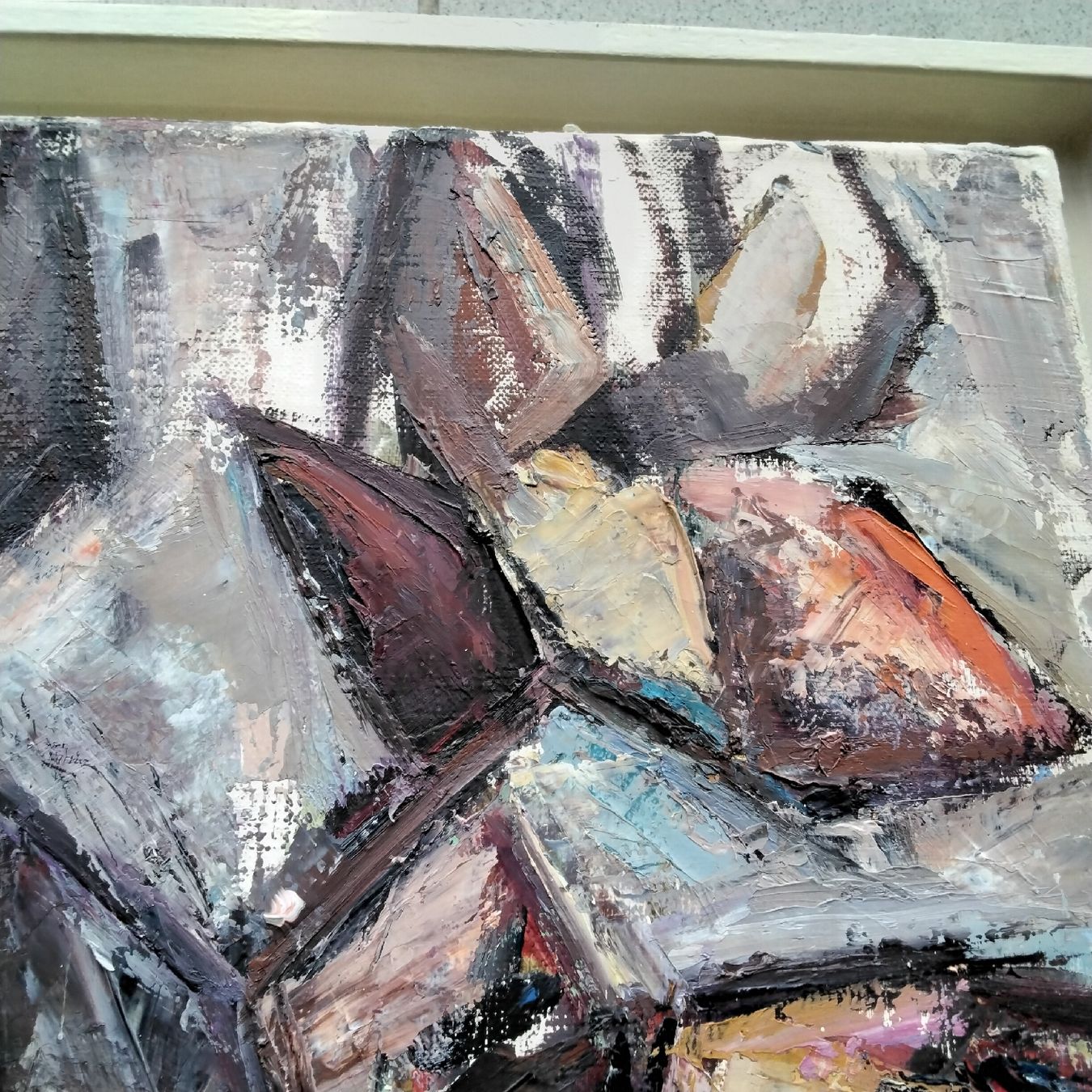 Dipinti: Abstraktes Ölgemälde, Blumen, gerahmt – Usato da Rothenburg venduto da utrillo 6