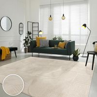 Teppich Modern Creme Geo Motiv NEU 160x230