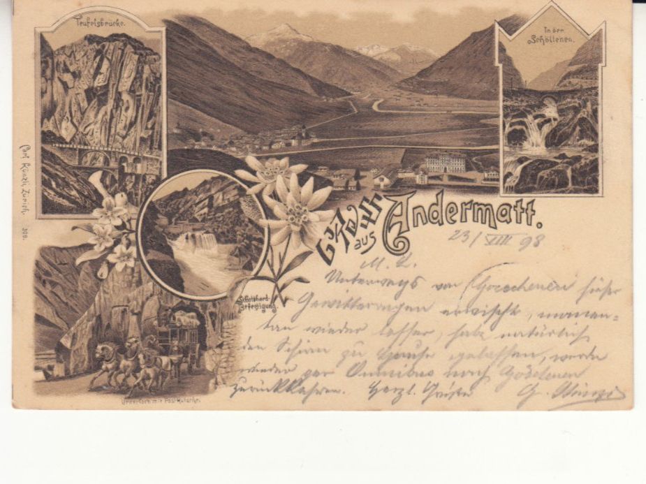 Cartoline postali: Andermatt 1898 – Usato da Bürglen TG venduto da StampGraf