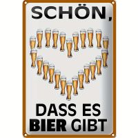 🍺 Witziges Metallschild: "Schön, dass es Bier gibt!" 🍺
